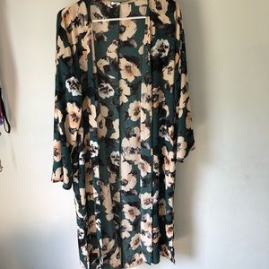 Green Floral Kimono